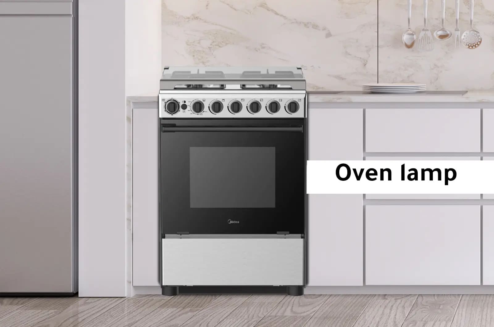 Midea Gas Cooker Stainless Steel - 61 L - 4 Burners - Silver - 24BMG4G057 1 24BMG4G057eng 1