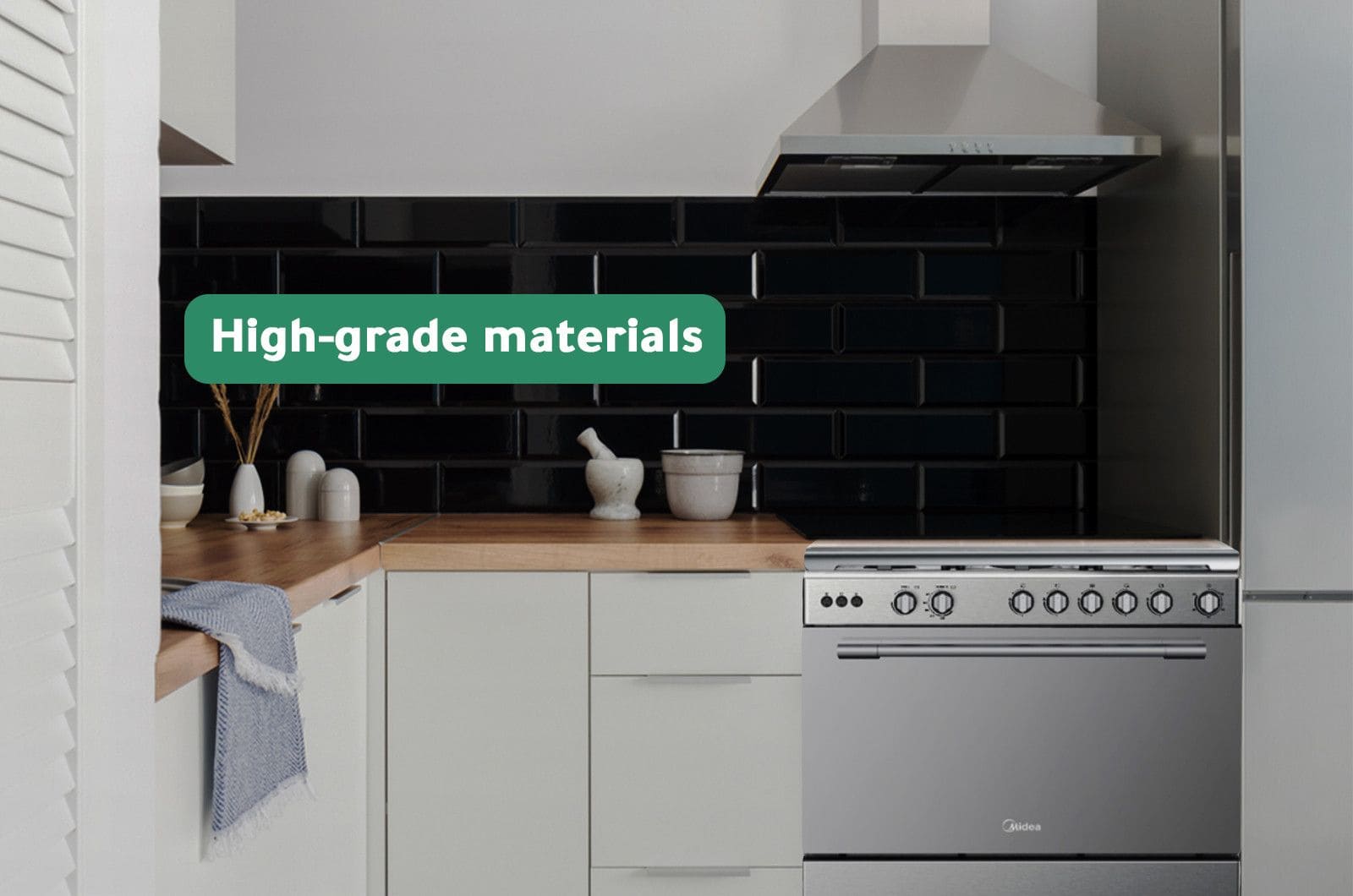 Midea Gas Cooker Stainless Steel - 115 L - 5 Burners - Grey - 36LMG5G022 2 36LMG5G022ENG 2