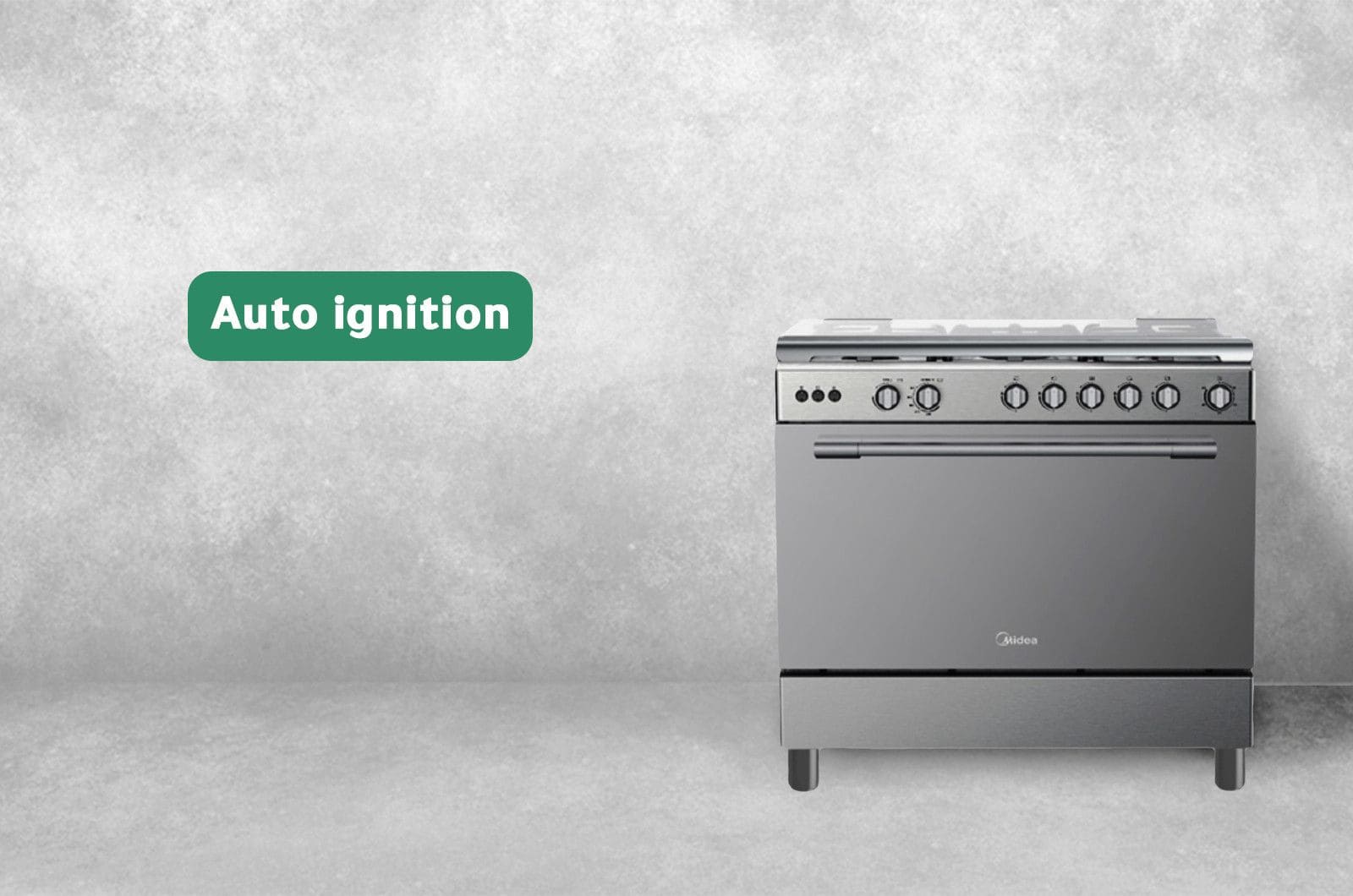Midea Gas Cooker Stainless Steel - 115 L - 5 Burners - Grey - 36LMG5G022 3 36LMG5G022ENG 3