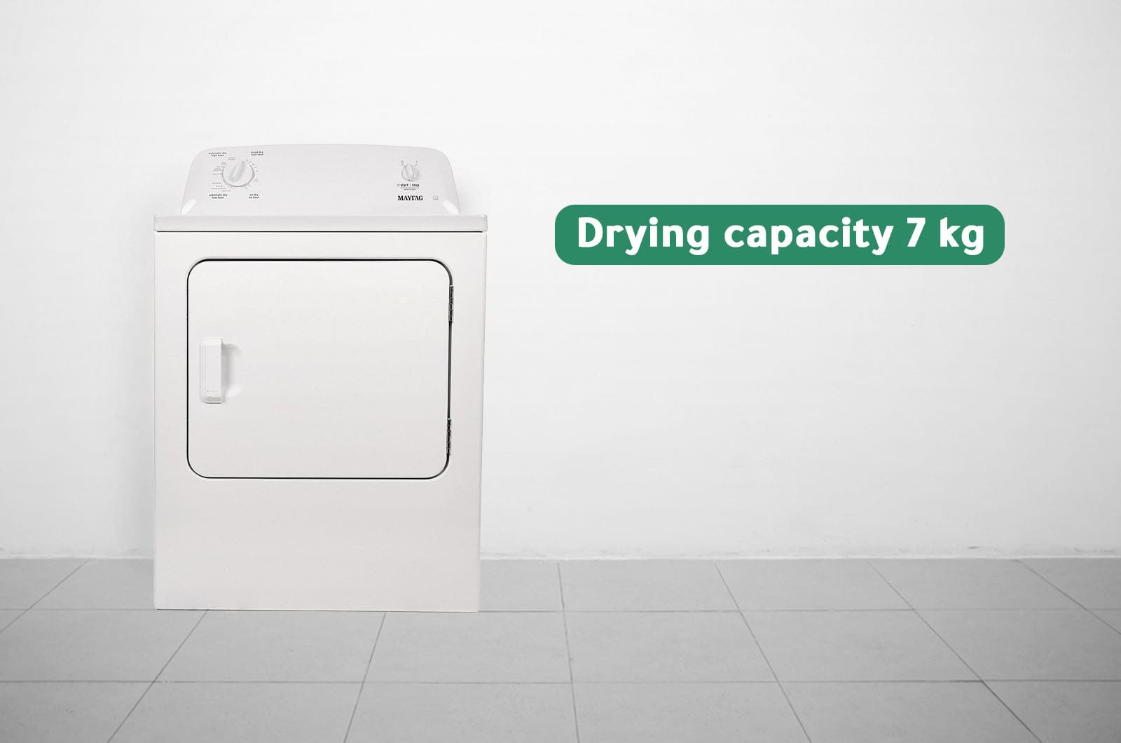 Maytag Dryer Front Load - Air Vented - 7 Kg Drying - 12 Programs - White - 4KMEDC410JW 2 4KMEDC410JWeng 2