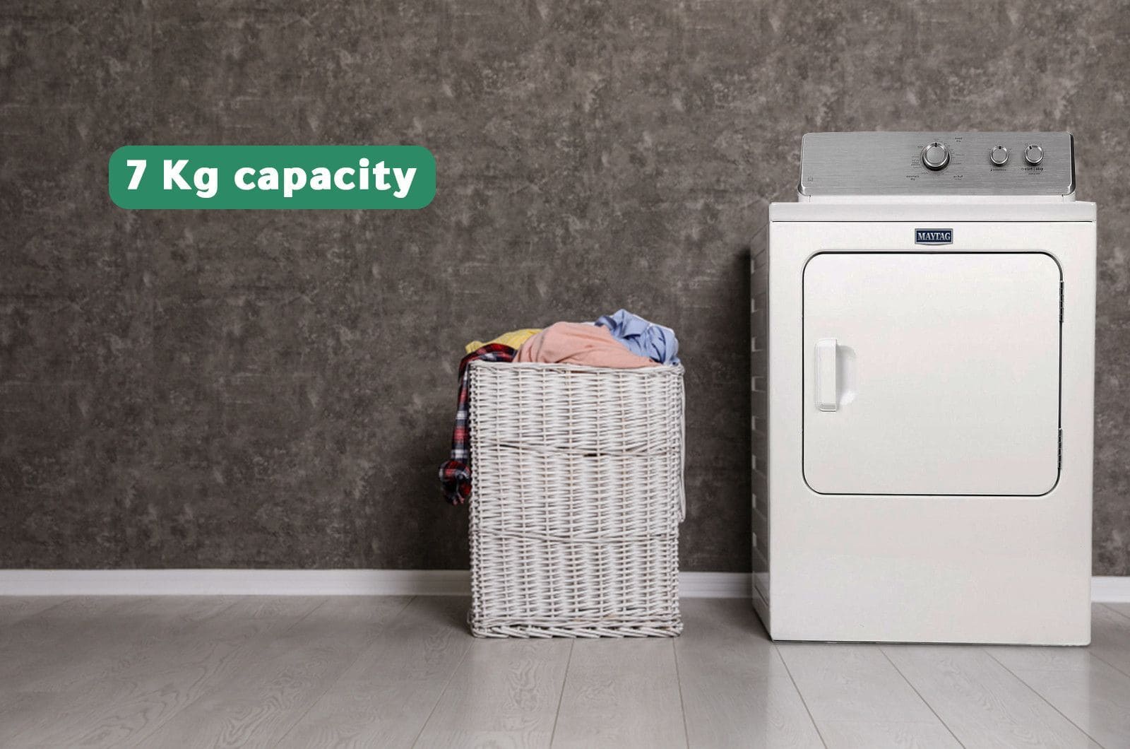 Maytag Dryer Front Load - Air Vented - 7 Kg Drying - 15 Programs - White - 4KMEDC420JW 3 4KMEDC420JWeng 3