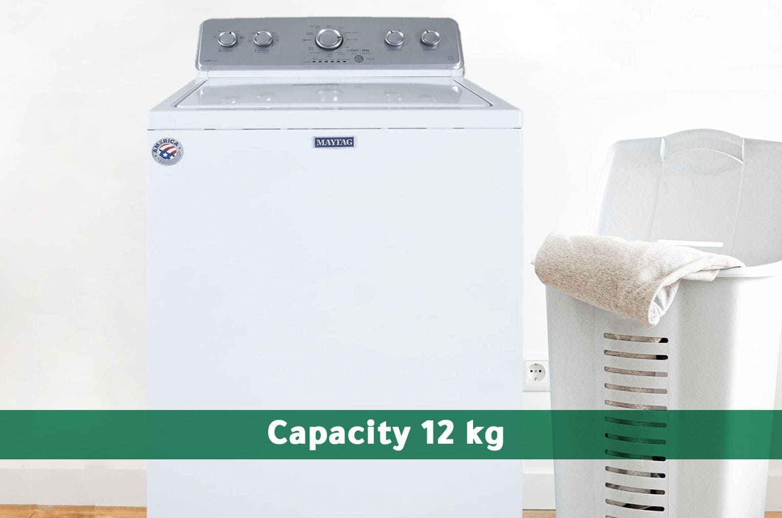 Maytag Washer Top Load - 12 Kg Washing - 9 Programs - White - 4KMVWC420JW 1 4KMVWC420JWeng 1