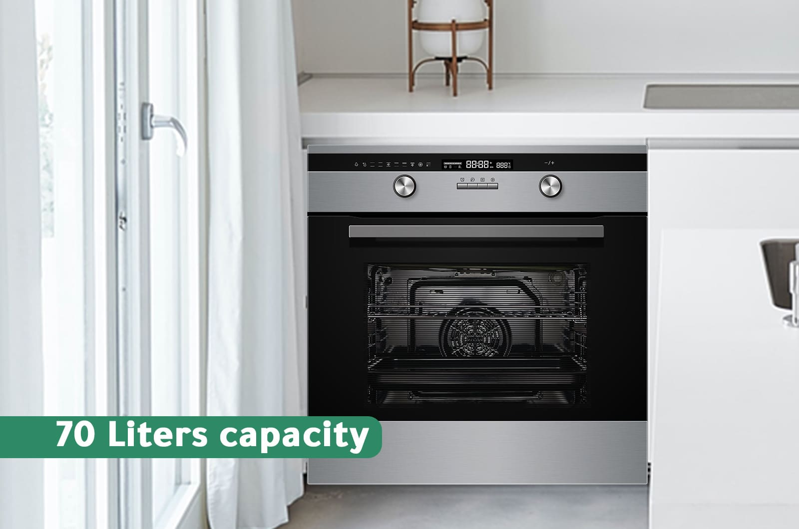 Midea Built-In Electric Oven - 70 Liters - Black - 59.5x59.5 cm 2 65DAE40139eng 2