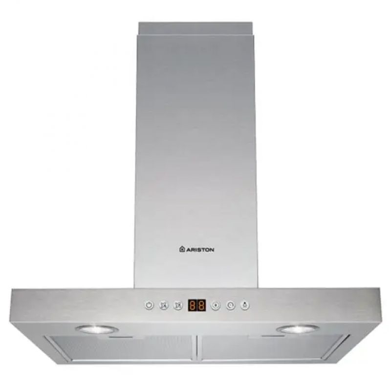 Ariston Free-Standing T-Box Chimney Cooker Hood 3 Speeds - Silver - HNB6.7ADX