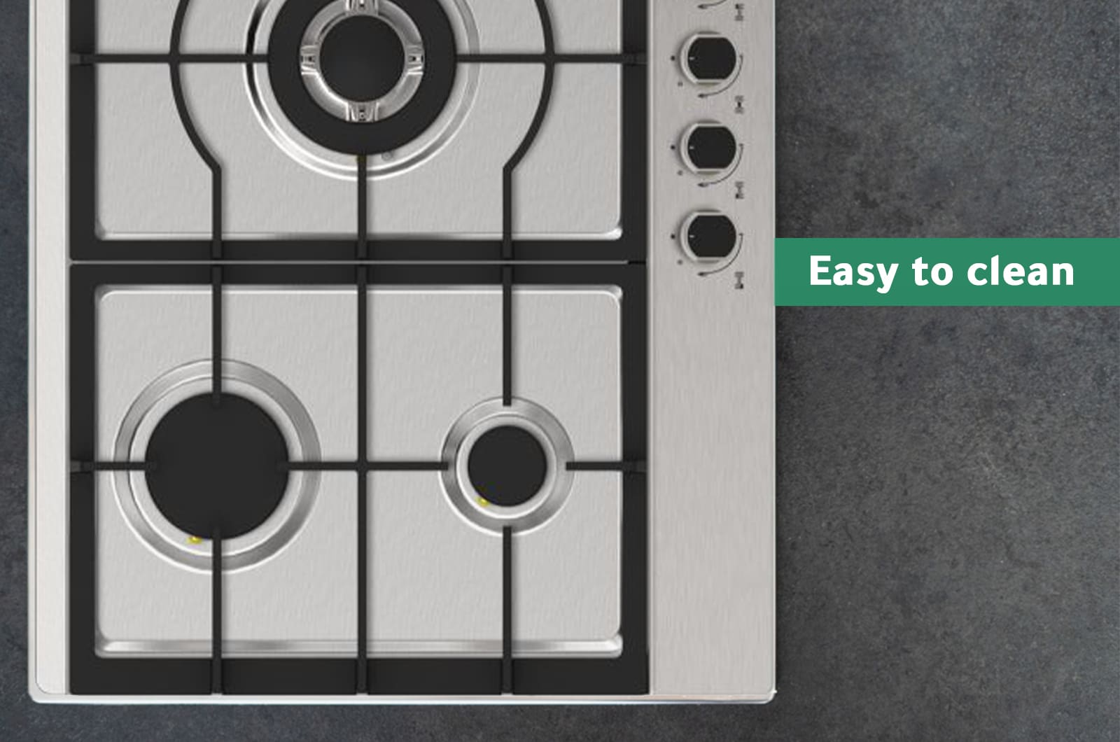 Midea Gas Cooker - 5 Burners With Automatic Ignition - grey - 90 cm 2 90SQ005eng 2