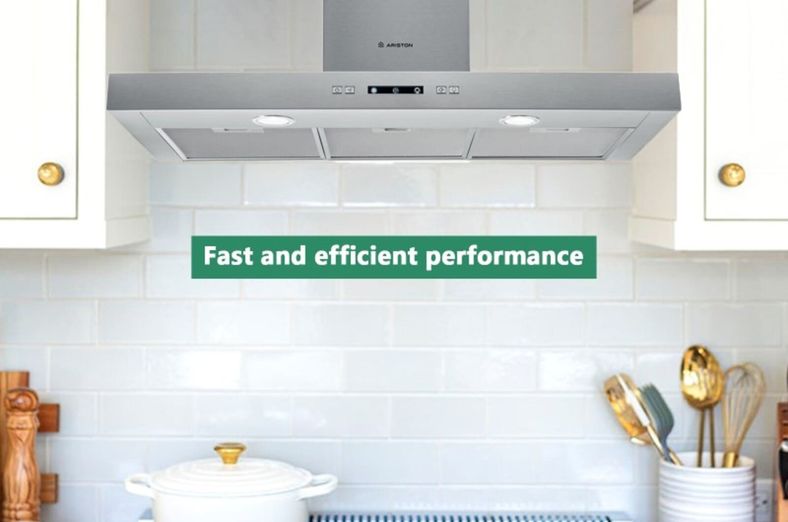Ariston Cooker Hood Wall Mounted - 3 speeds - grey 1 AHBS9.3FLLXeng 1