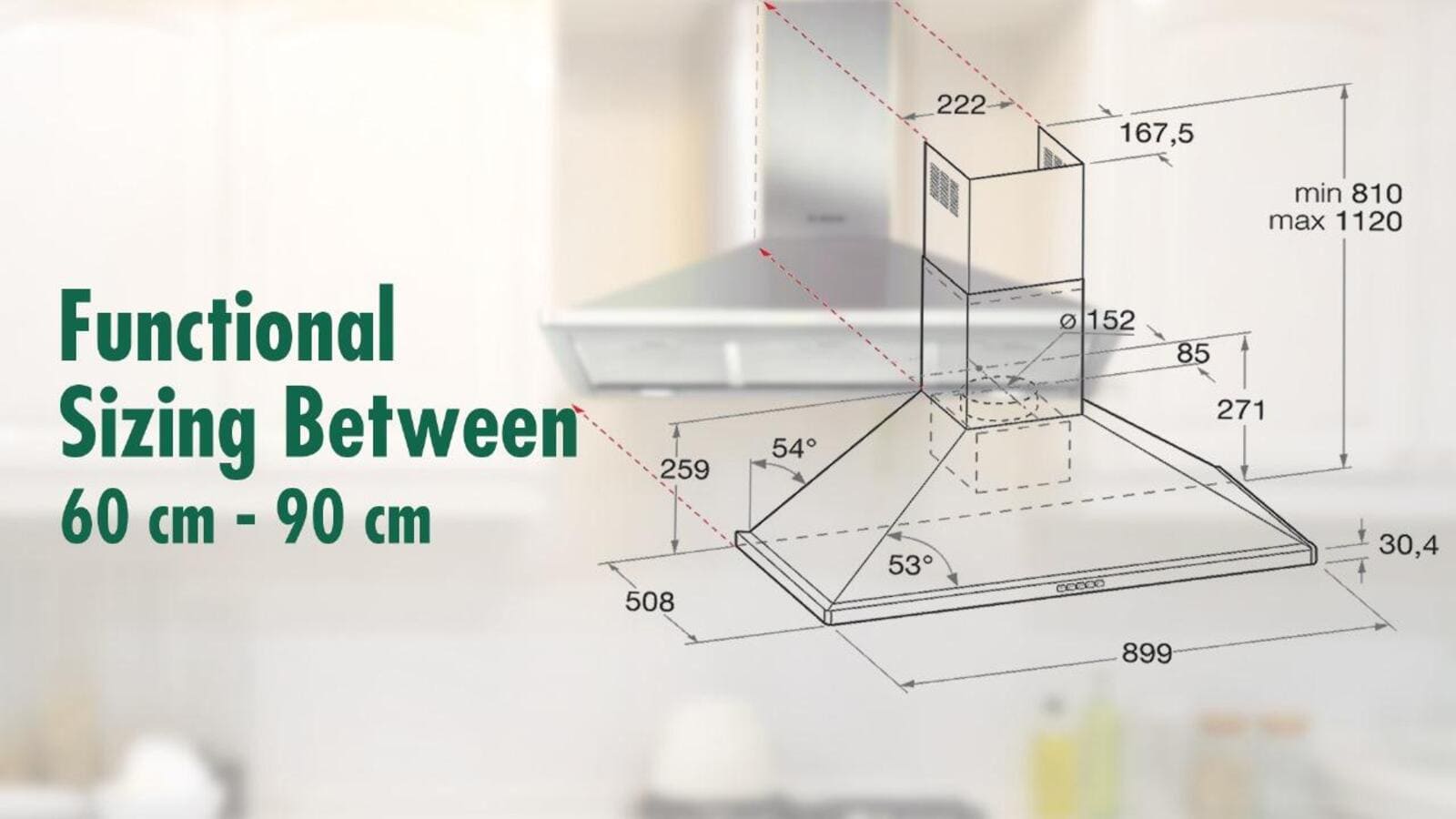 Ariston Built-in Chimney Hood | 90 CM | 3 Speeds | Stainless Steel 1 AHPN9.7FLMX1eng 1