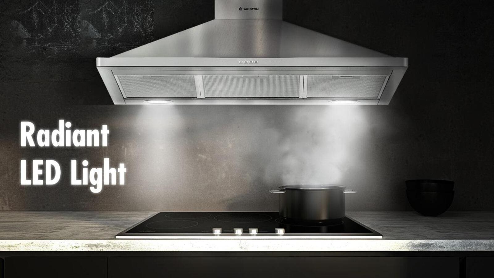 Ariston Built-in Chimney Hood | 90 CM | 3 Speeds | Stainless Steel 3 AHPN9.7FLMX1eng 3