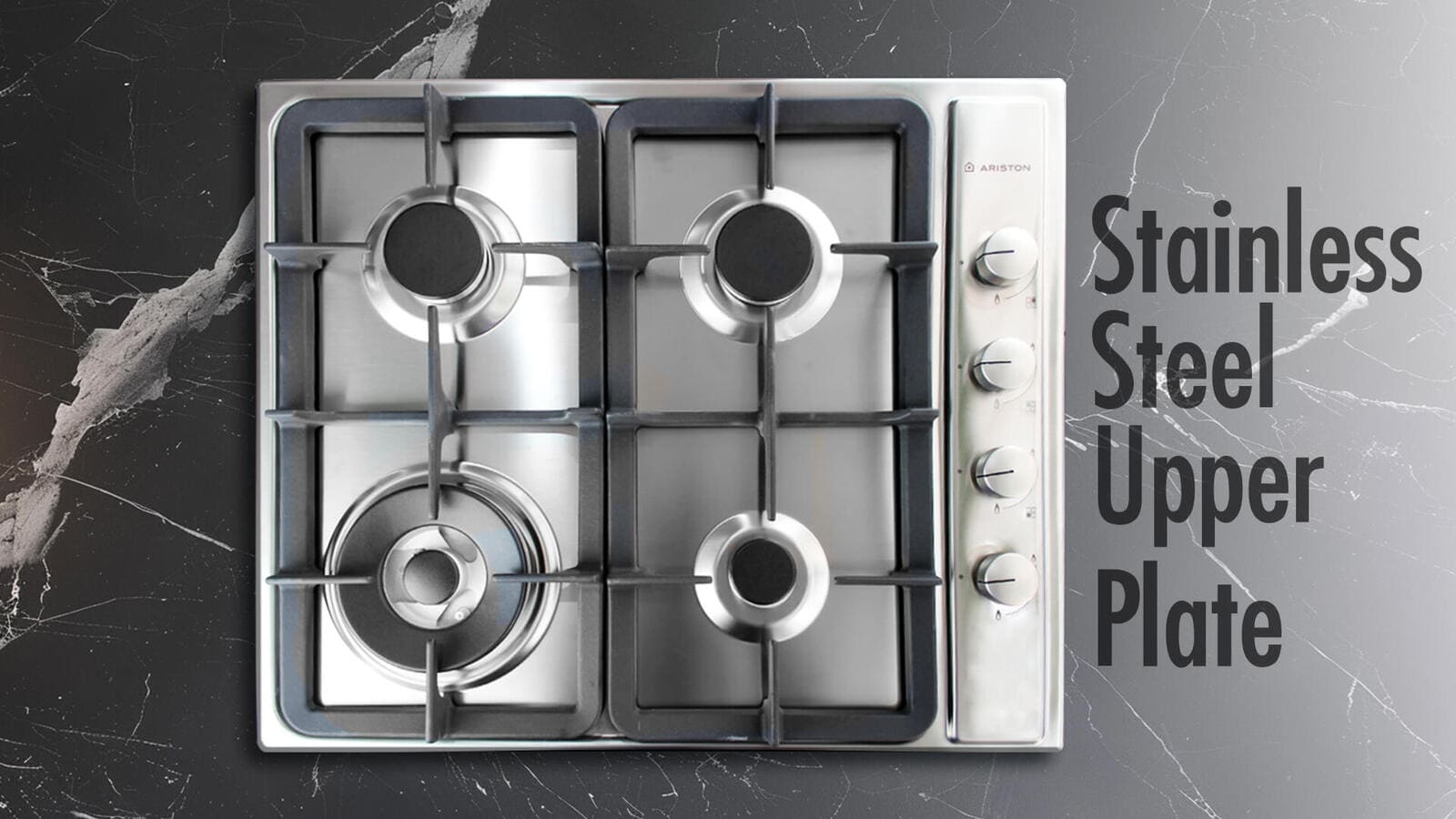 Ariston Gas Stove - 4 Burners - grey - 60×60 cm 1 AM64T0GMIXSAeng 1