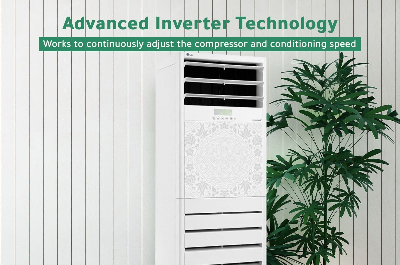 LG Floor Standing AC With Islamic Traditional Design - 46000 BTU - Inverter Hot-Cold 2 APW55GT3M5eng 2