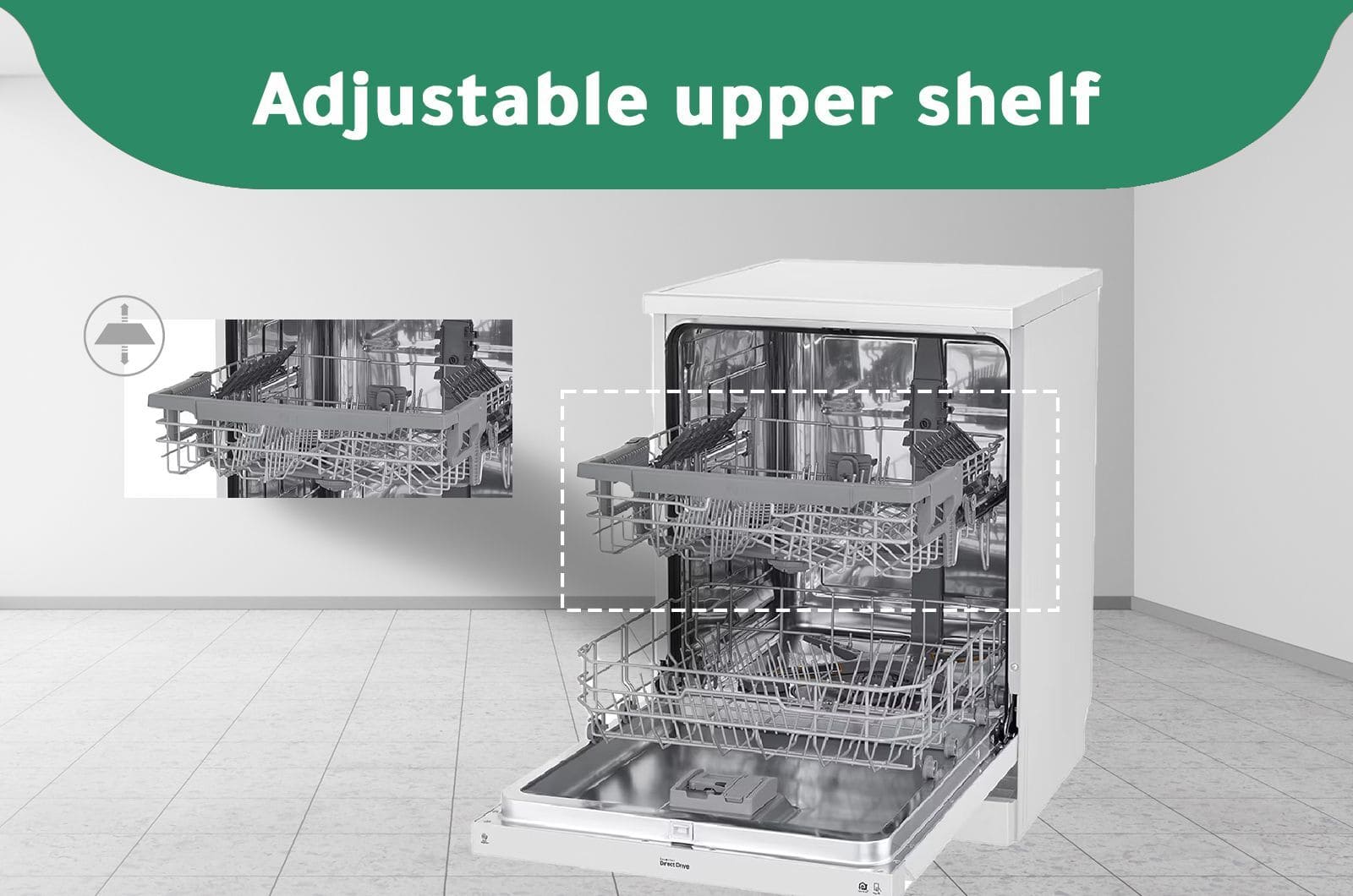 LG Dishwasher - 9 Programs - 14 Place Settings - White - DFB512FW 2 DFB512FWeng 2