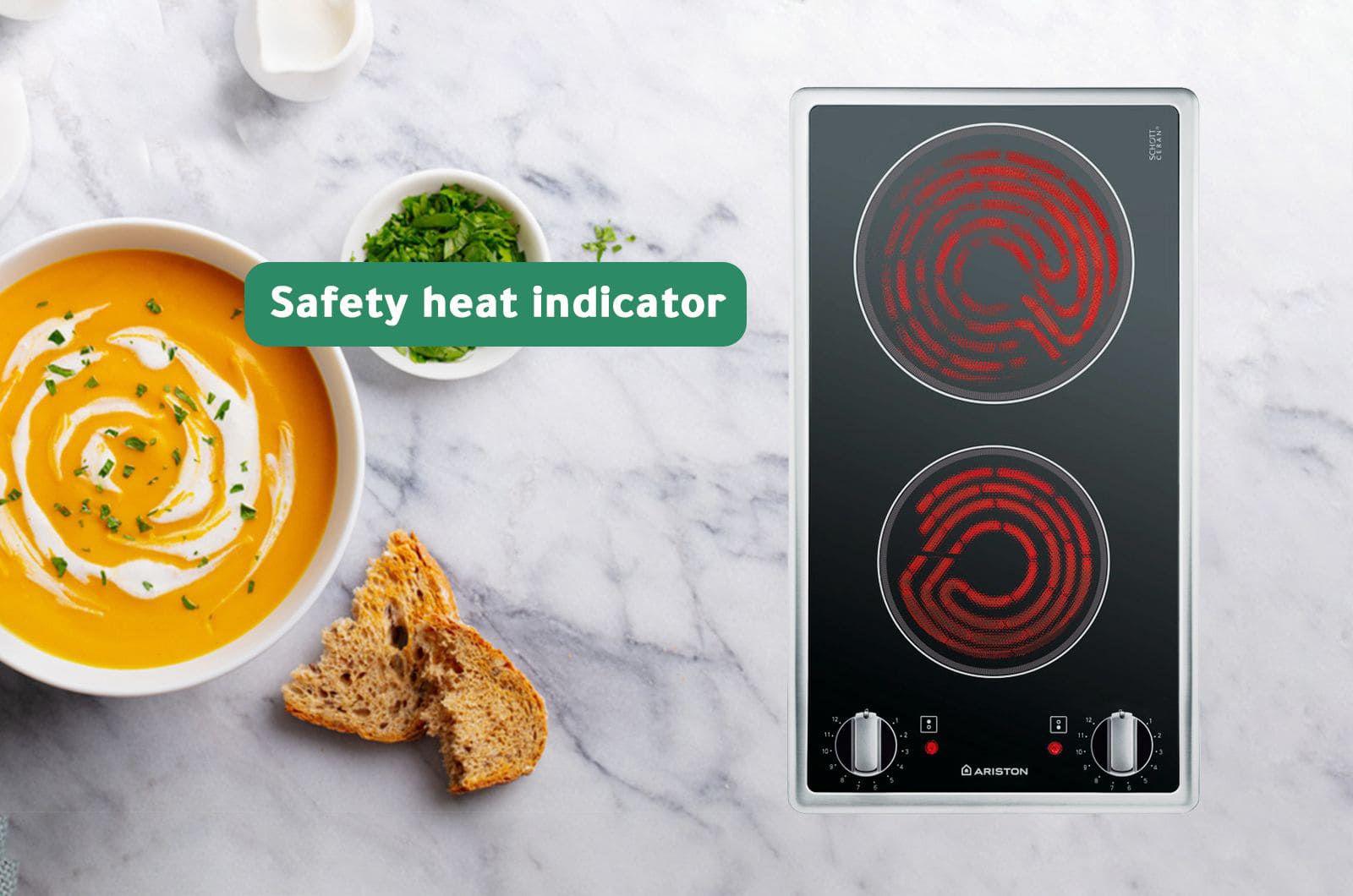 Ariston Electrical Built-In Hob - 2 Heat Zones - Black - 51x30 cm 3 DK2KIXeng 3