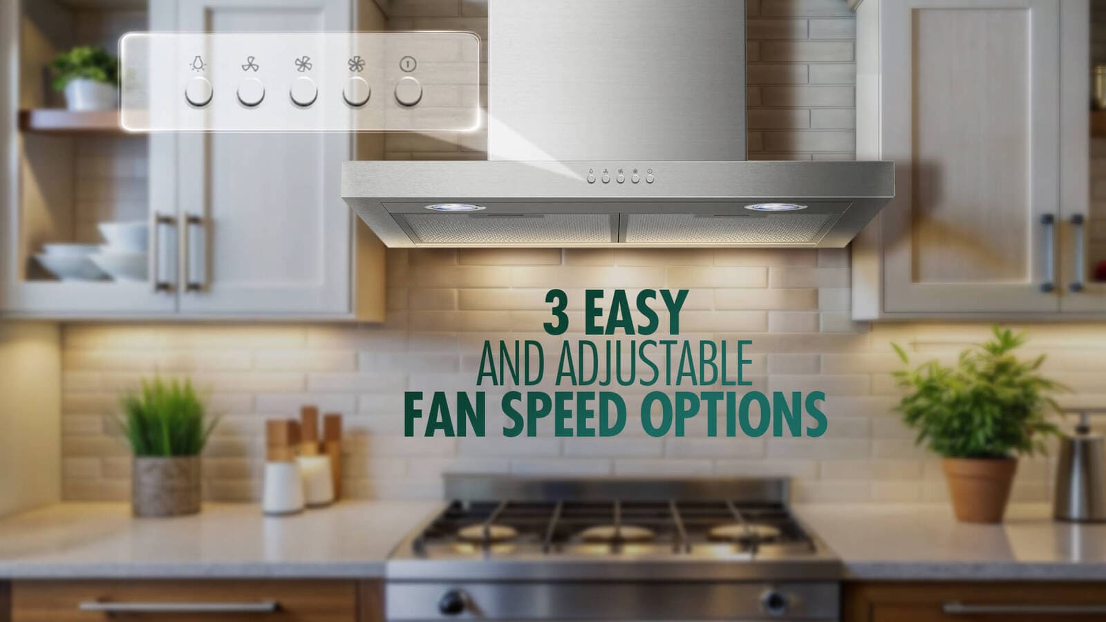 Midea Free-standing Tbox Cooker Hood – 3 Speeds – Silver 2 E60MEW2M19eng 2