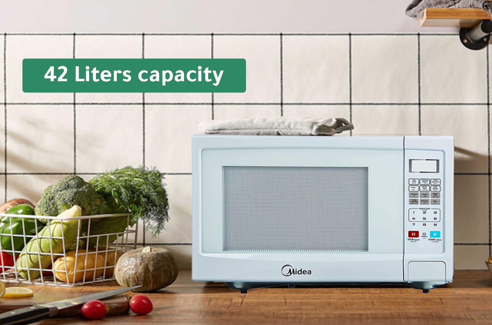 Midea Microwave Oven With Grill - 42 Liters - 1100 Watt - White 1 EG142AWIWeng 1
