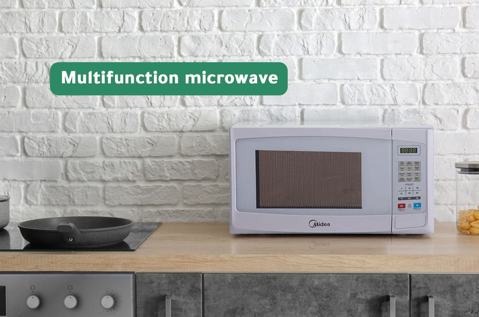 Midea Digital Microwave Oven - 20 Liters - 700 Watt - White 1 EM720CFFeng 1