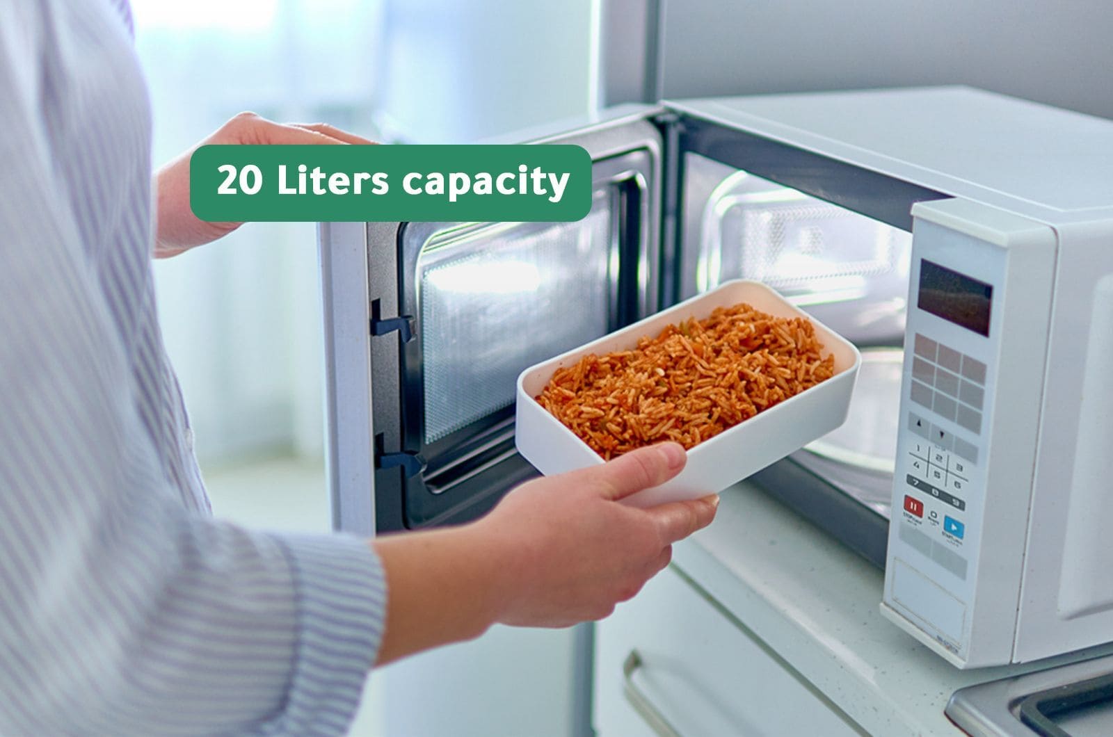 Midea Digital Microwave Oven - 20 Liters - 700 Watt - White 2 EM720CFFeng 2