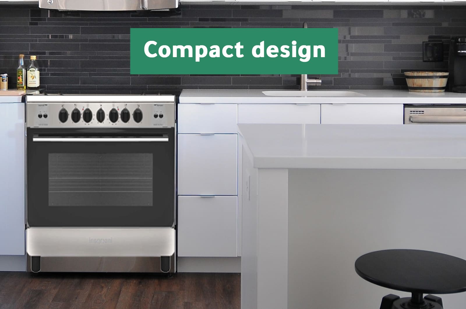Bombani Gas Cooker Stainless Steel - 119 L - 5 Burners - Silver - ESSENTIAL90GG5TCIX 2 ESSENTIAL90GG5TCIXEng 2