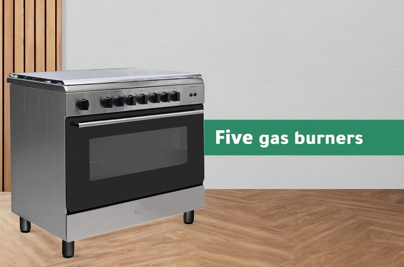 Bombani Gas Cooker Stainless Steel - 119 L - 5 Burners - Silver - ESSENTIAL90GG5TCIX 3 ESSENTIAL90GG5TCIXEng 3