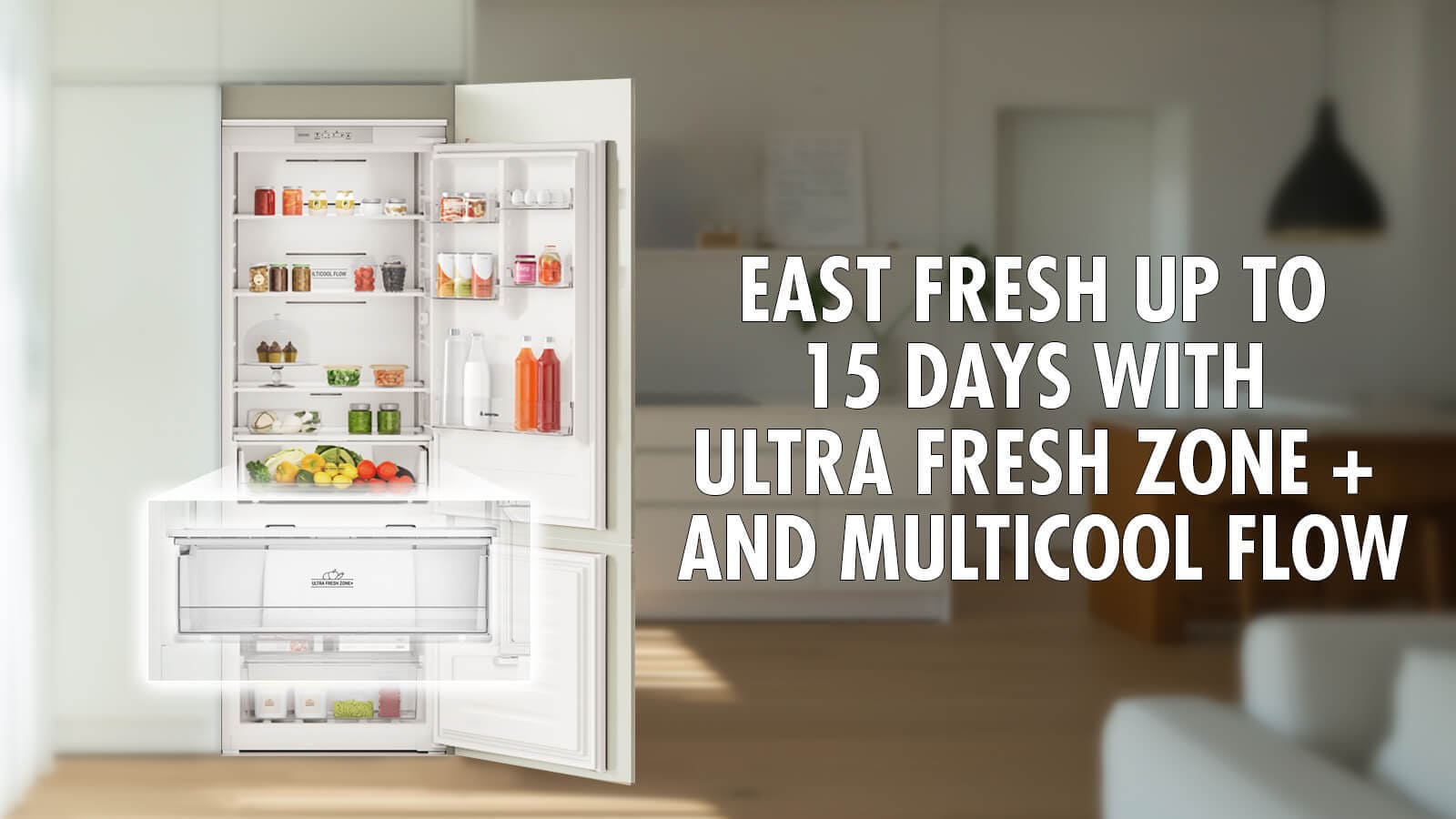 Ariston Built-In No Frost Fridge-Freezer – 400L 13.9 Cubic Feet - HASP70T111DF 2 HASP70T11160HZeng 2