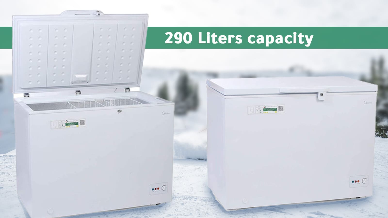 Midea Chest Freezer 10.2 cubic feet - 290 Liters - White 1 HS384Ceng 1