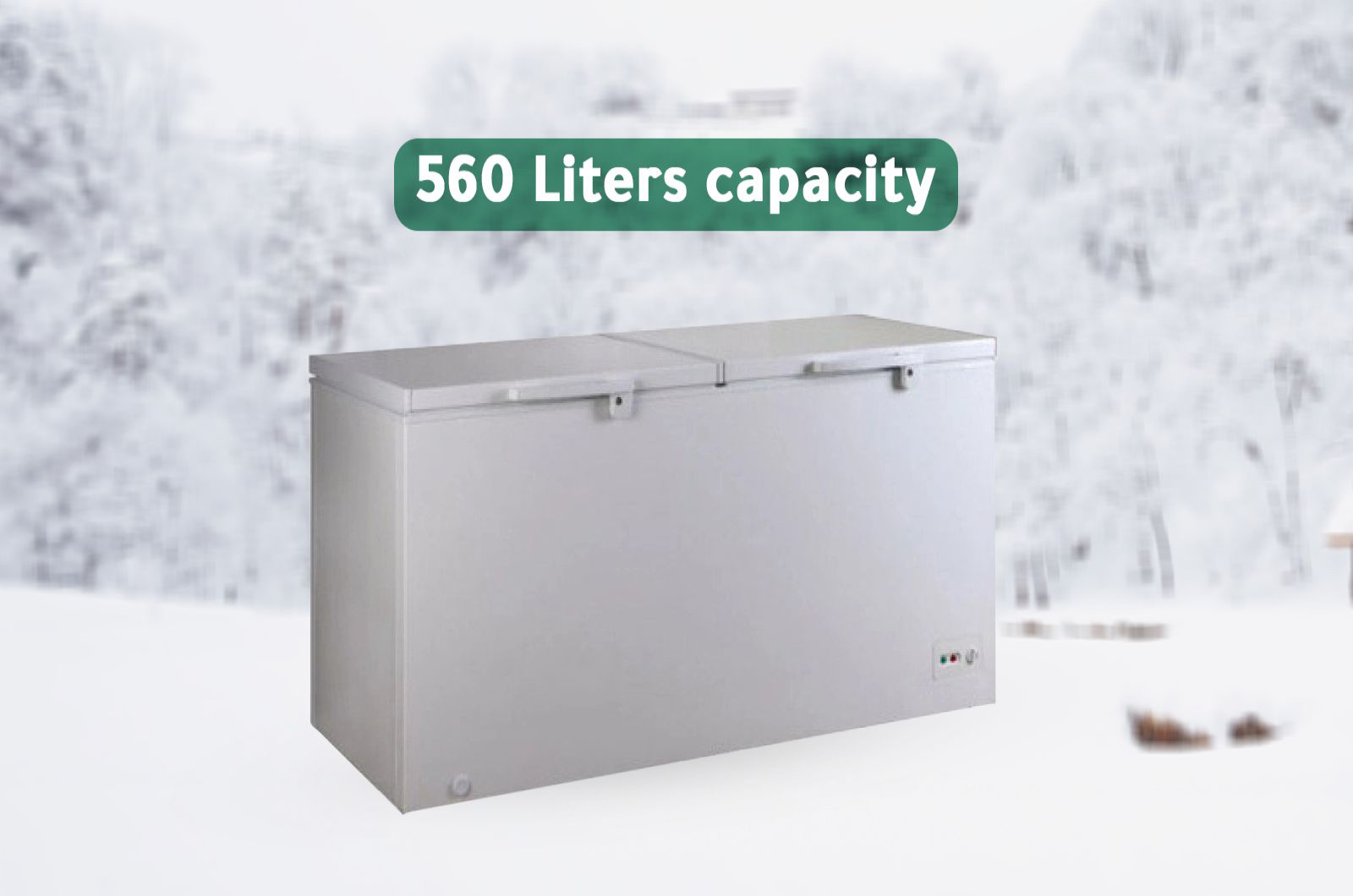 Midea Chest Freezer 19.8 cubic feet - 560 Liters - Double Door - White - HS739CN1 3 HS739CN1eng 3