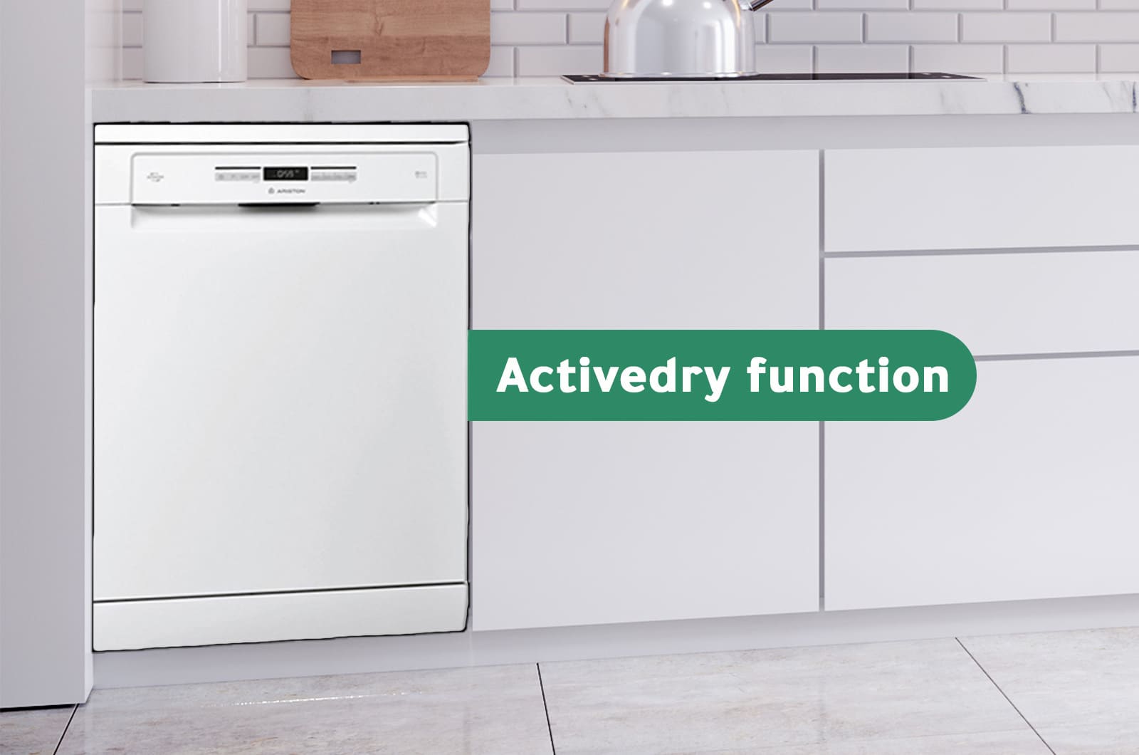 Ariston Dishwasher - 10 Programs - 15 Place Settings - White - LFO3P31WL60HZ 1 LFO3P31WL60HZeng 1