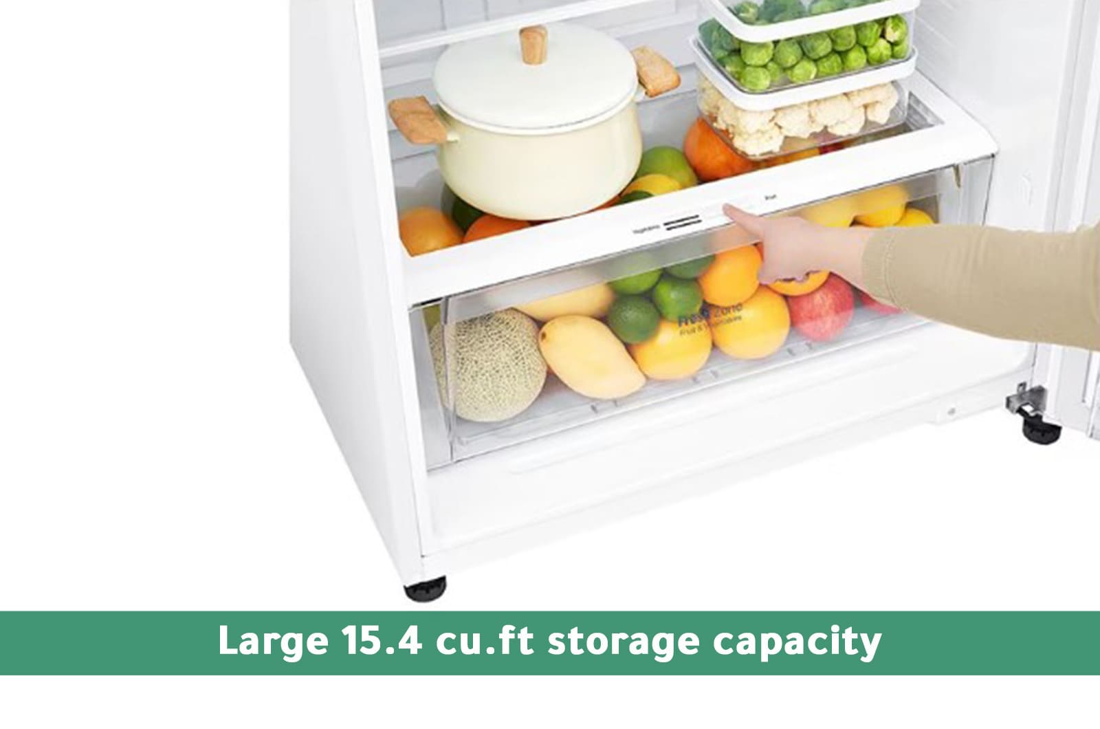 LG Refrigerator - Double Door - 15.4 Cubic Feet - White - LT17HBHWLN 1 LT17HBHWLNeng 1