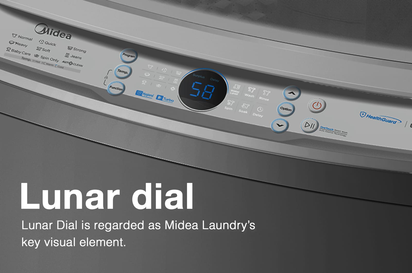 Midea Washer Top Load - 8 Kg Washing - 8 programs - grey - MA200W80SSA 1 MA200W80SSAeng 1