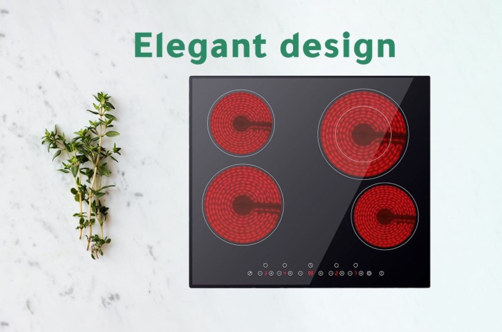Midea Built-In electric Built-In Hob - 4 Burners - Black - 52x59 cm 1 MCHF645ENG 1