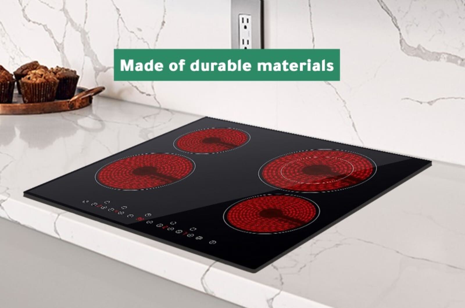 Midea Built-In electric Built-In Hob - 4 Burners - Black - 52x59 cm 2 MCHF645ENG 2