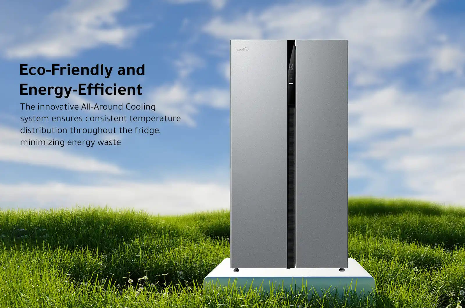 Midea Refrigerator - Side By Side - 18 Cubic Feet - Inverter - Silver - MDRS710FGU50D 3 MDRS710FGU50DEng 3