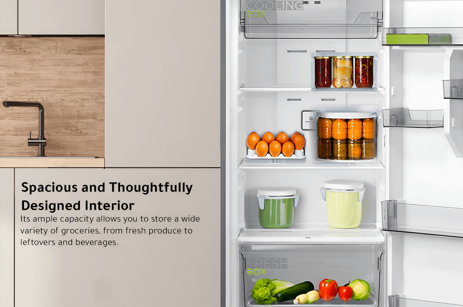 Midea Refrigerator - Double Door - 12 Cubic Feet -White - MDRT489MTU01 2 MDRT489MTU01 2eng