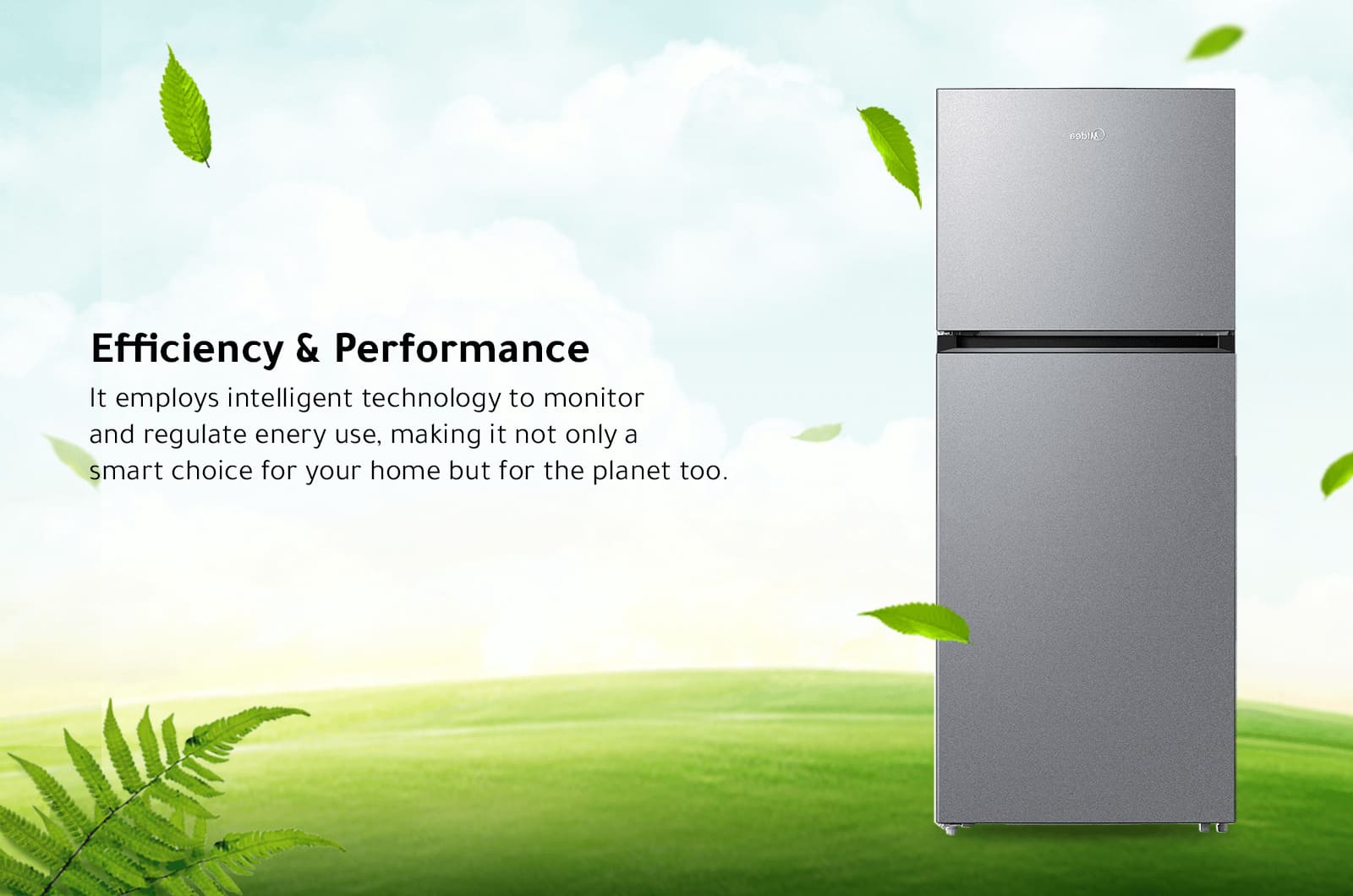 Midea Refrigerator - Double Door - 14.6 Cubic Feet - Silver - MDRT580MTU50 1 MDRT580MTU50ENG 1