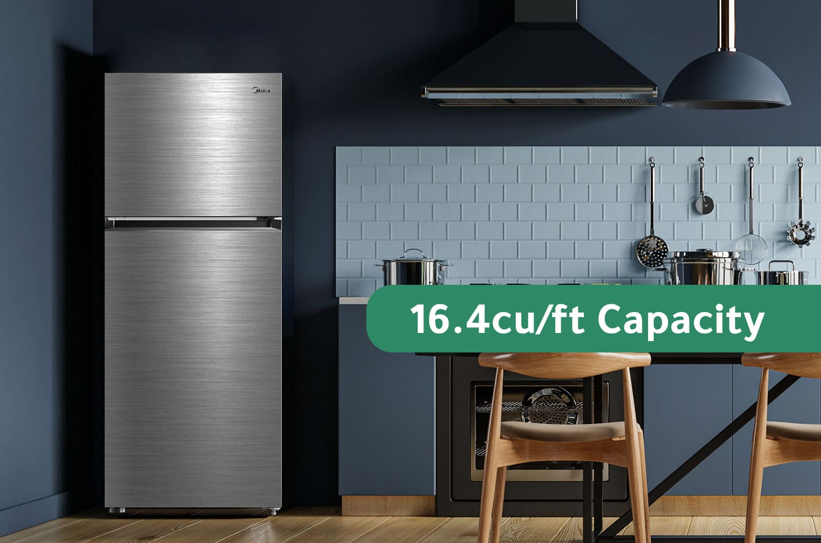 Midea Refrigerator - Double Door - 16.4 Cubic Feet - Inverter - Silver - MDRT645MTU46SAD 3 MDRT645MTU46SADeng 3
