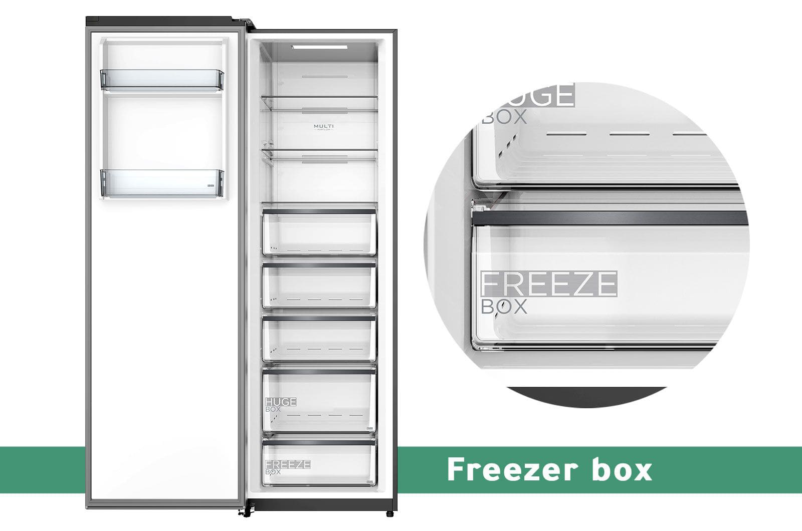 Midea Freezer 9.1 cubic feet - With Freeze Box- Silver 2 MDRU385MTU46eng 2