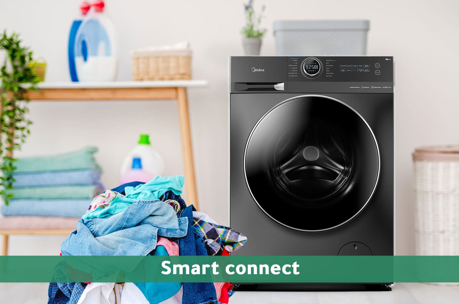 Midea Washer and Dryer Front Load - 10 Kg washing & 7 Kg Drying - 14 Programs - Titanum - MF200D100WTSA 1 MF200D100WTSAeng 1