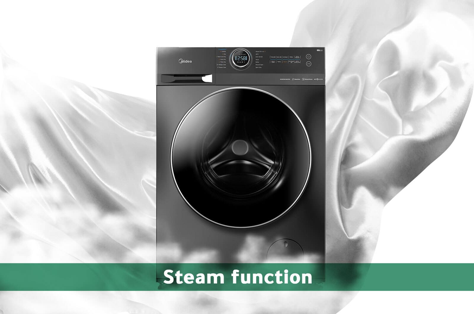 Midea Washer and Dryer Front Load - 10 Kg washing & 7 Kg Drying - 14 Programs - Titanum - MF200D100WTSA 2 MF200D100WTSAeng 2
