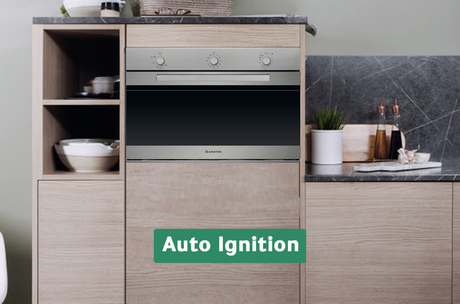 Ariston Built-in Gas Oven - 73 liters With Auto Ignition - grey - 59.5x89.5 cm 2 MHG521IXeng 2