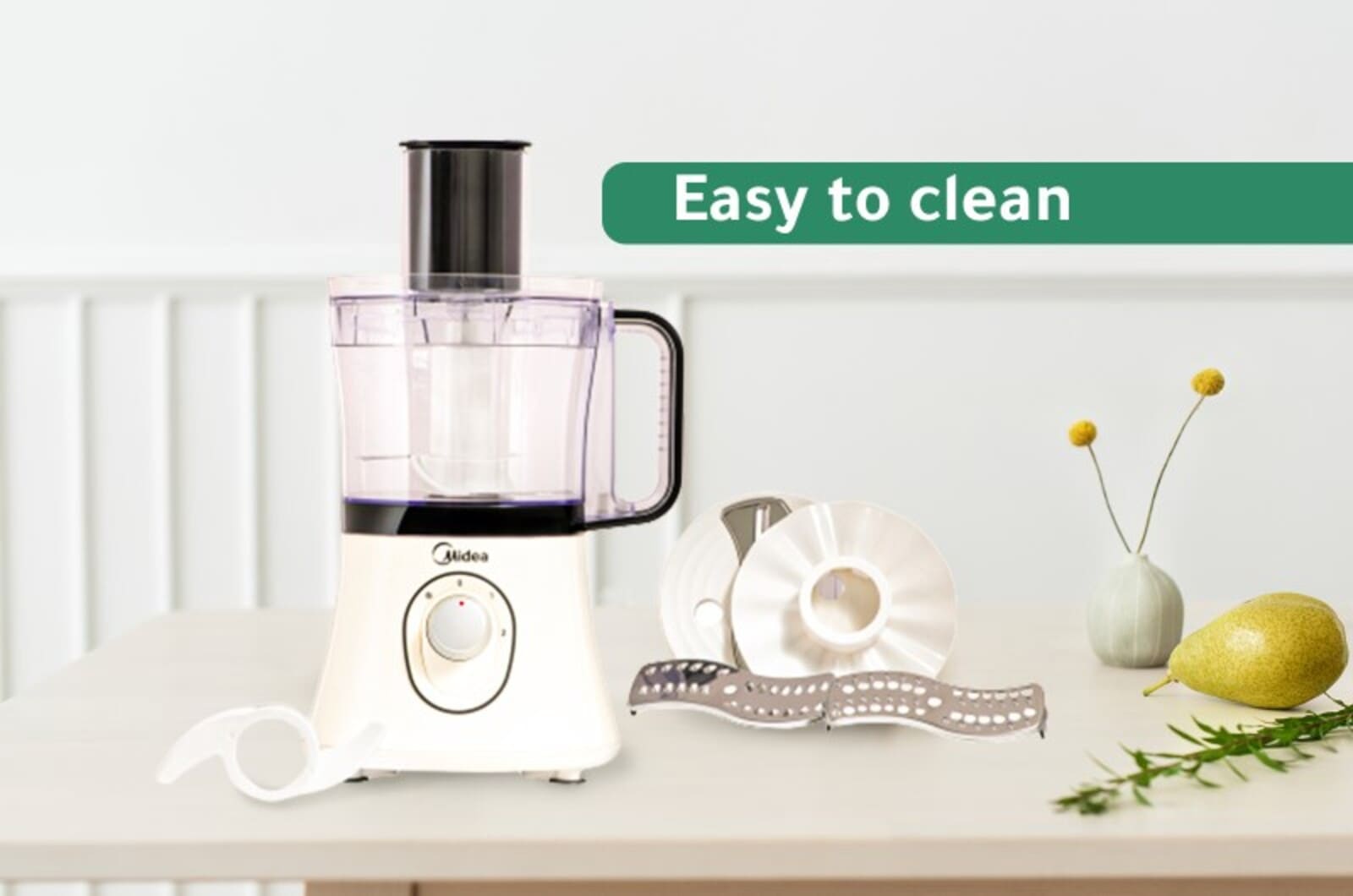 Midea Food Processor - 1.7 Liters - 600 Watt - White 3 MJ60FM01Aeng 3