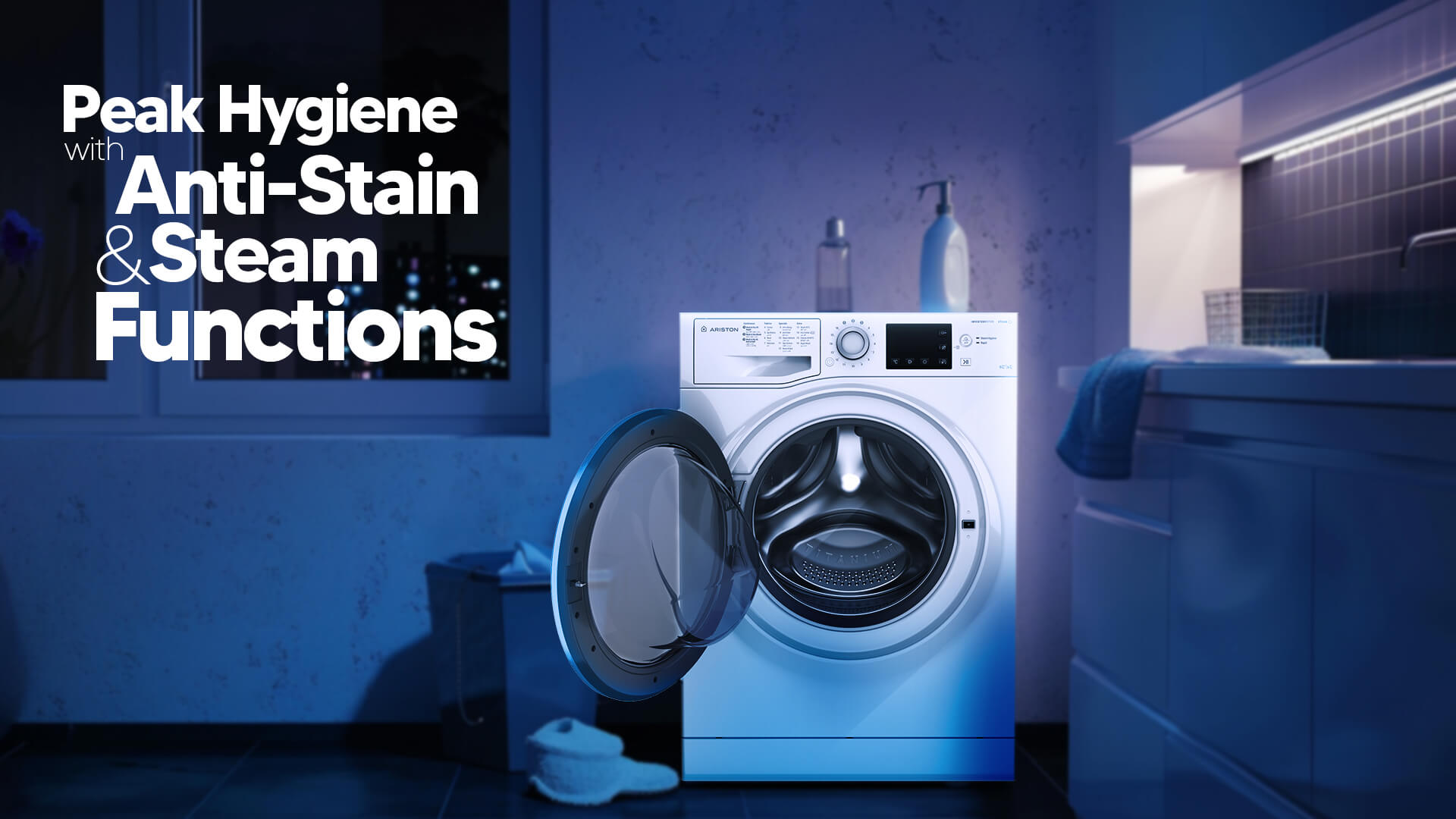 Ariston Washer and Dryer Front Load - 9 Kg Washing & 6 Kg Drying - 16 Programs - White - NDB96SEX60HZ 2 NDB96SEX60HZ EN 02