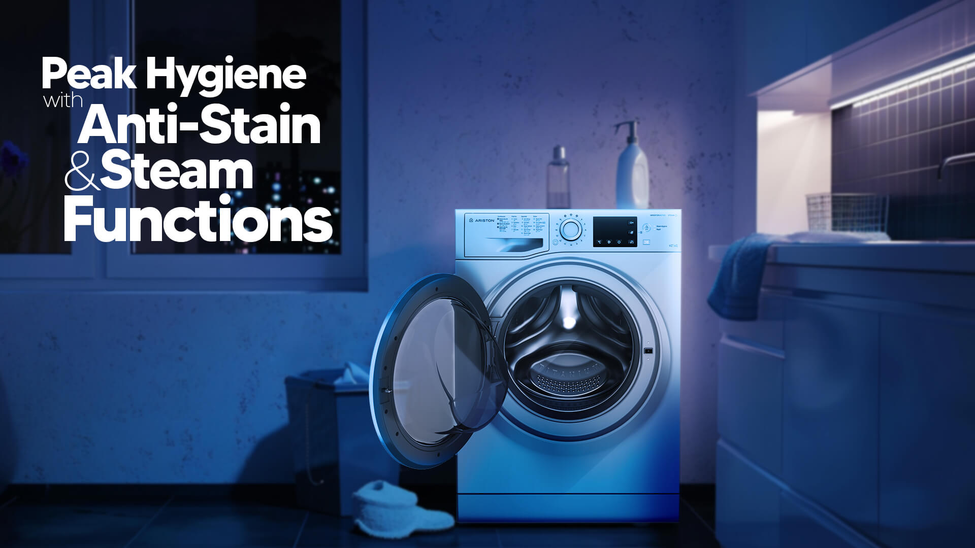 Ariston Washer and Dryer Front Load - 9 Kg Washing & 6 Kg Drying - 16 Programs - Silver - NDB96SSEX60HZ 2 NDB96SSEX60HZ EN 02