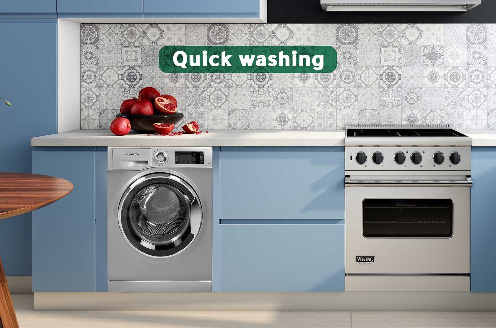 Ariston Washer Front Load - 10 Kg Washing - 14 Programs - Silver - NLLCD1045SCA60HZ 1 NLLCD1045SCA60hz eng 1