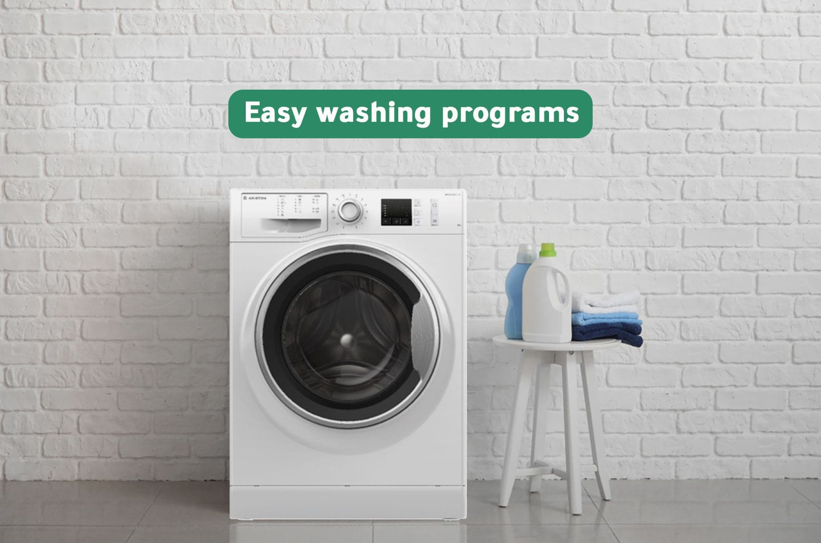 Ariston Washer Front Load - 8 Kg Washing - 15 programs - White - NM10823WS60HZ 2 NM10823WS60hzeng 2