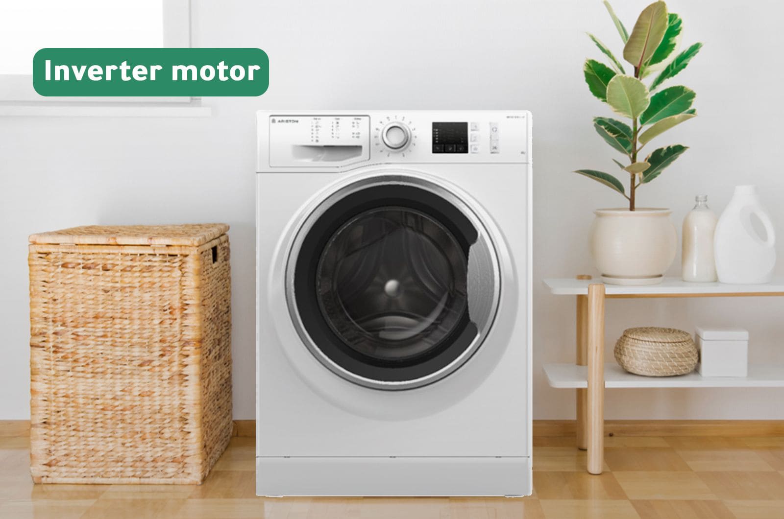 Ariston Washer Front Load - 8 Kg Washing - 15 programs - White - NM10823WS60HZ 3 NM10823WS60hzeng 3