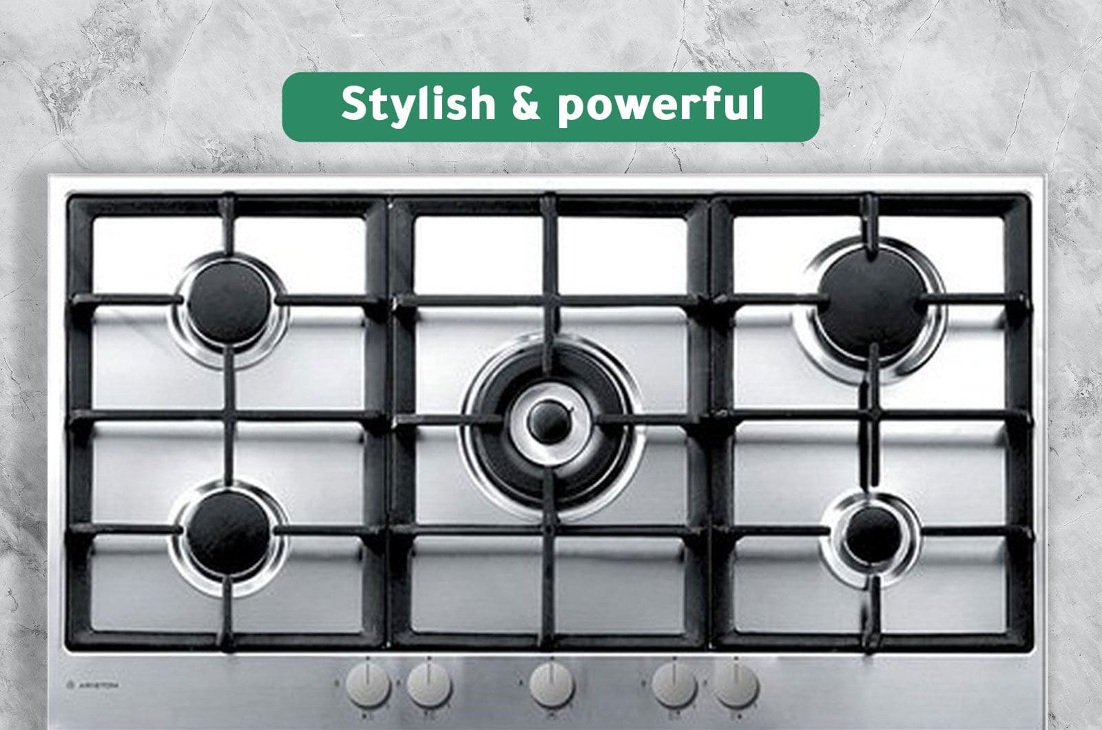 Ariston Built-in Hob - 5 Burners - grey - 51x90.9 cm 1 PK951TGHSAeng 1