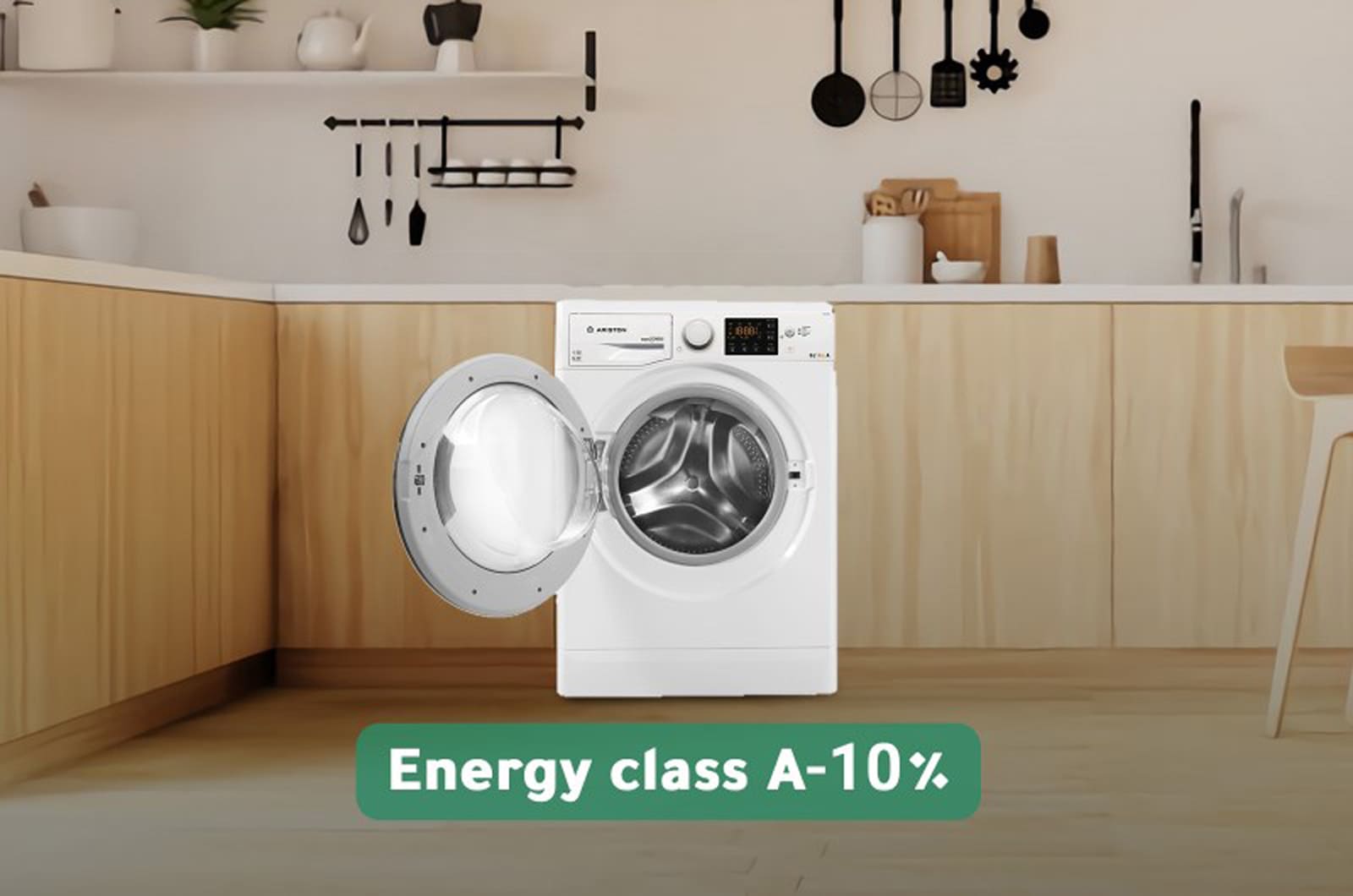 Ariston Washer and Dryer Front Load - 9 Kg Washing & 6 Kg Drying - 9 Programs - White - RDPG96207S60HZ 2 RDPG96207S60HZeng 2