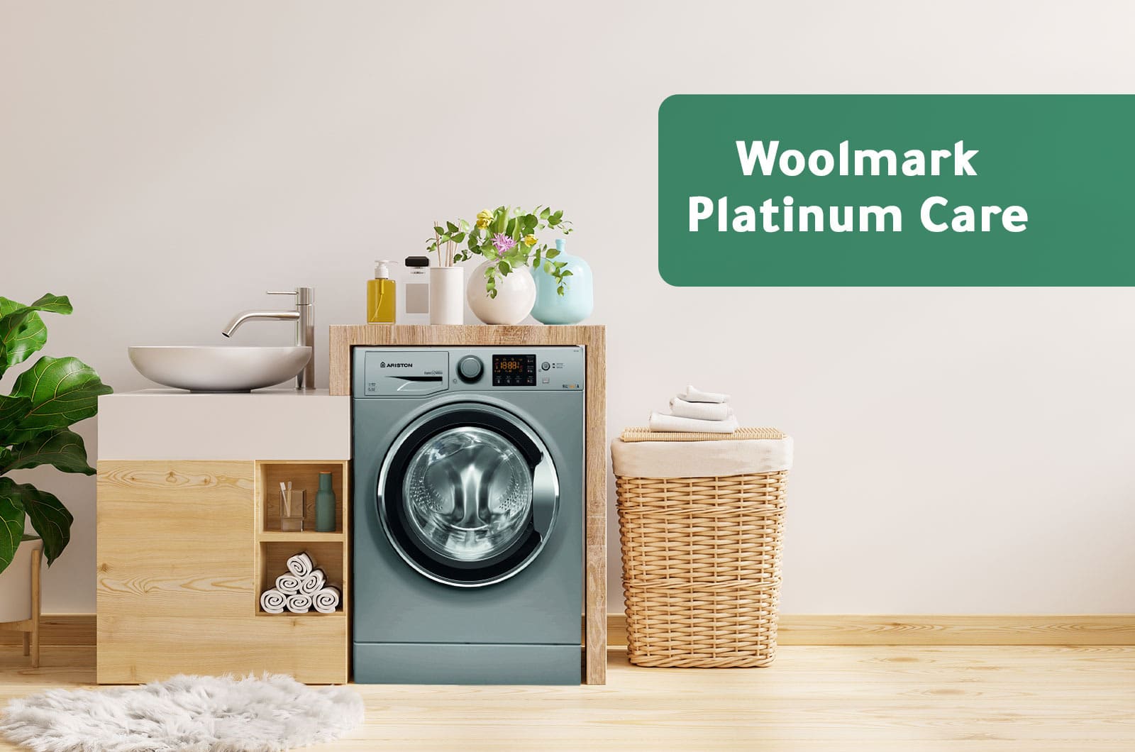 ِAriston Washer and Dryer Front Load - 9 Kg Washing & 6 Kg Drying - 16 Programs - Silver - RDPG96207SX60HZ 2 RDPG96207SX60HZeng 2