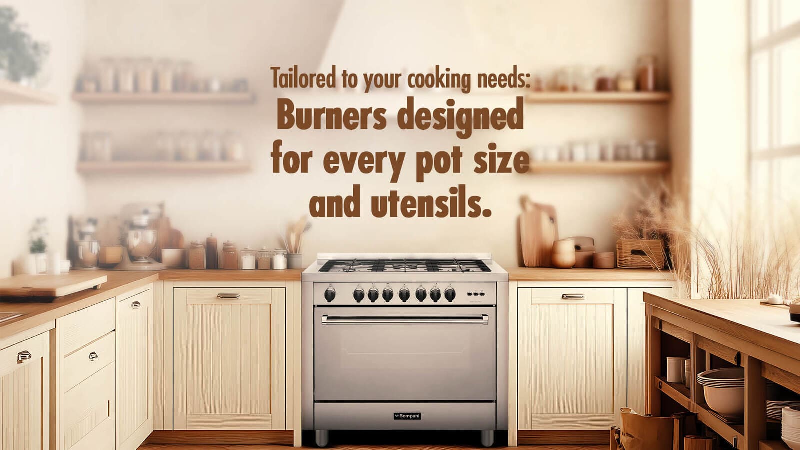 Bombani Gas Cooker Stainless Steel - 119 L - 5 Burners - Silver - TECH100.GG5TCIX 2 TECH100.GG5TCIXeng 2