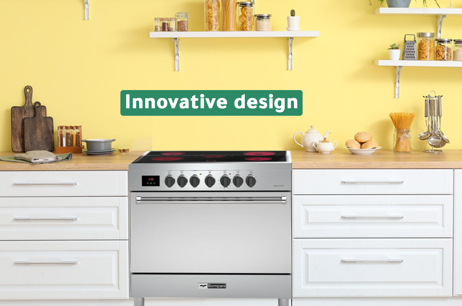 Bombani Electric Cooker Ceramic - 109 L - 5 Hot Plates - Silver - TECH9008VTCTPIX 1 TECH9008VTCTPIX 1eng 1
