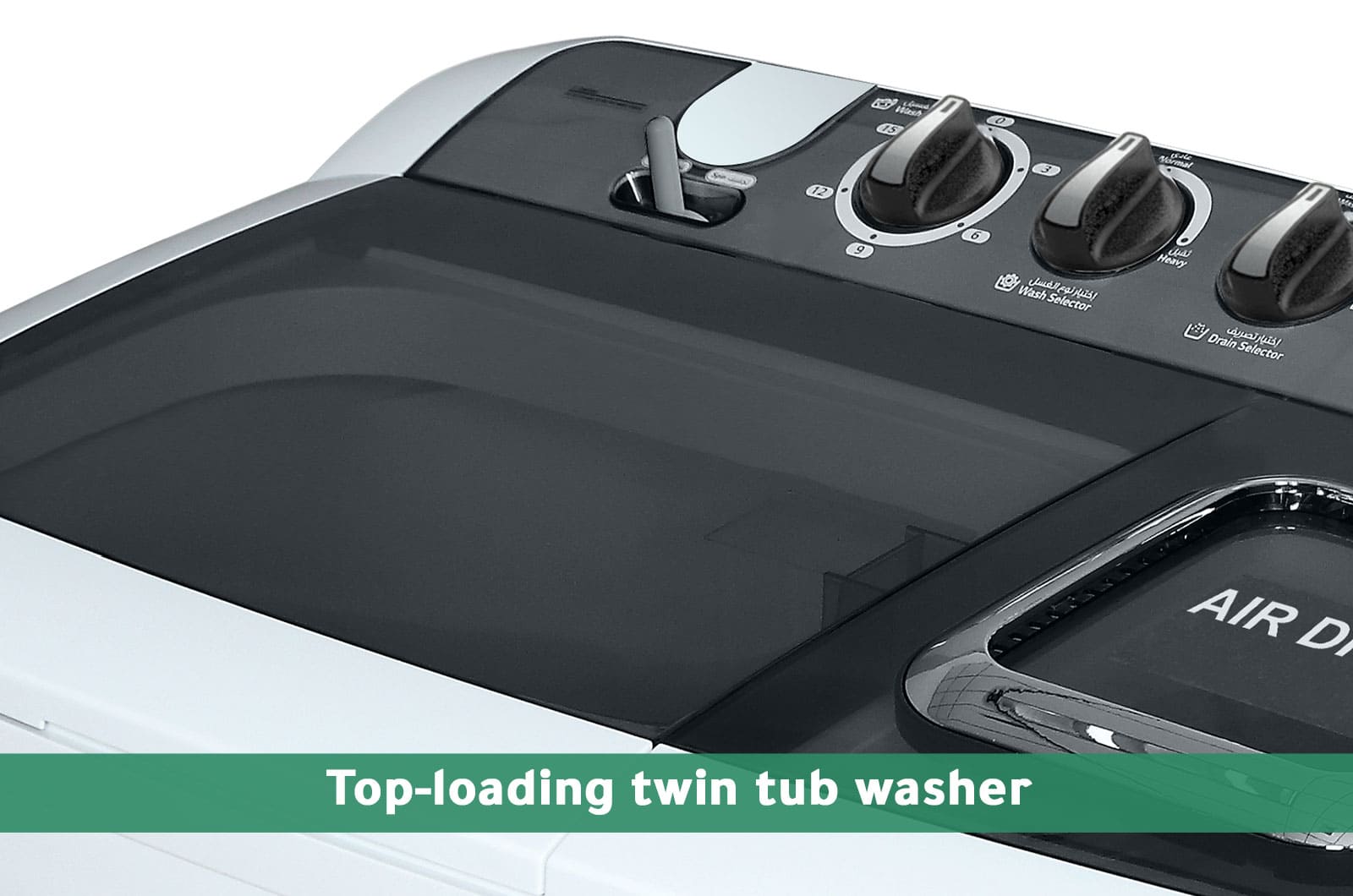 Midea Washer Top Load - Twin-Tub - 12 Kg Washing & 7 Kg Drying - 3 Programs - White - TW120ADNB 1 TW120ADNBeng 1